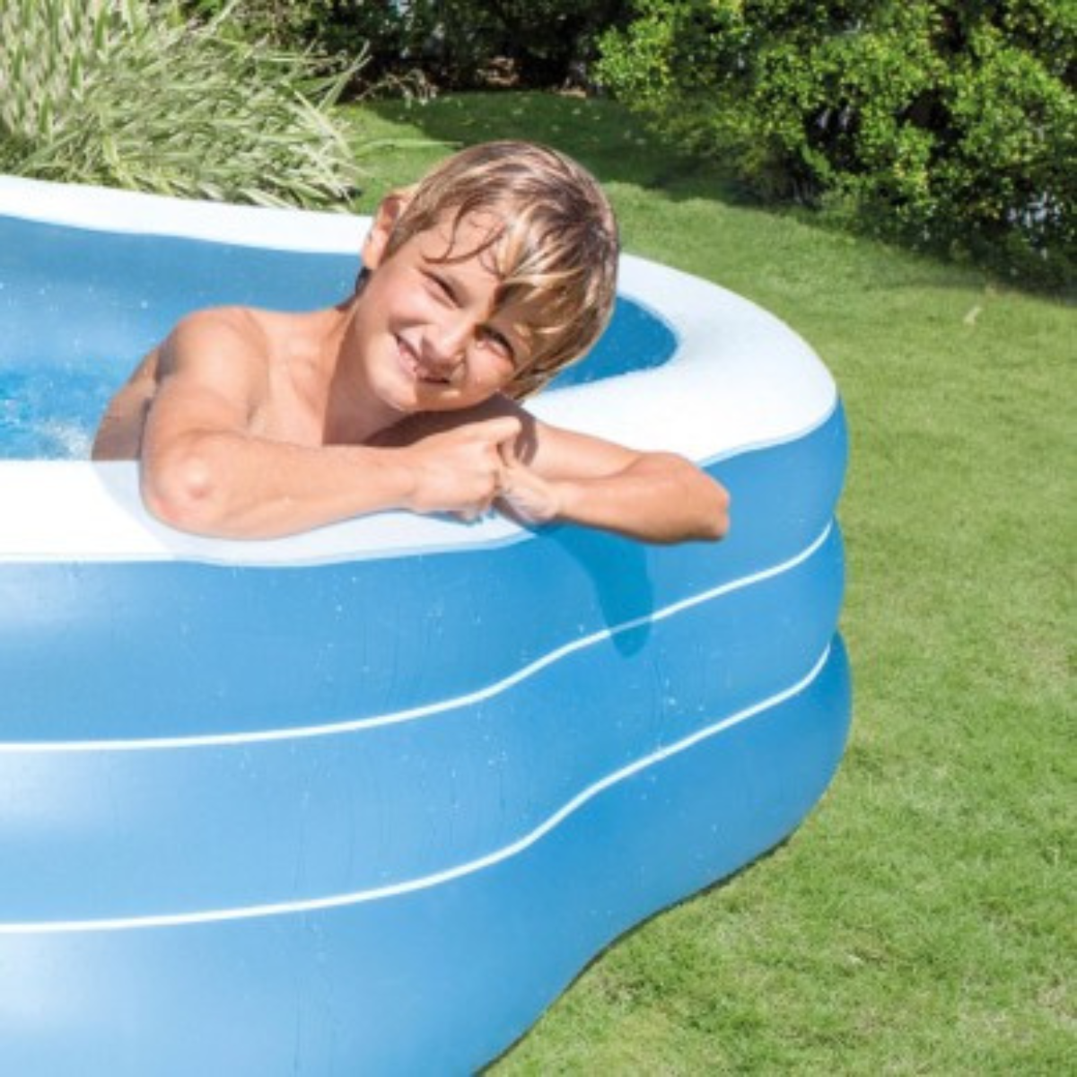 Piscina Inflável Familiar Intex Grande 1.350l 229x229x56cm:roxo - 7