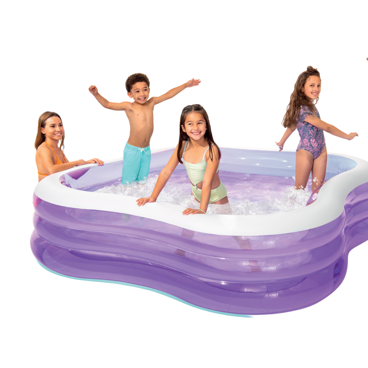Piscina Inflável Familiar Intex Grande 1.350l 229x229x56cm:roxo - 6