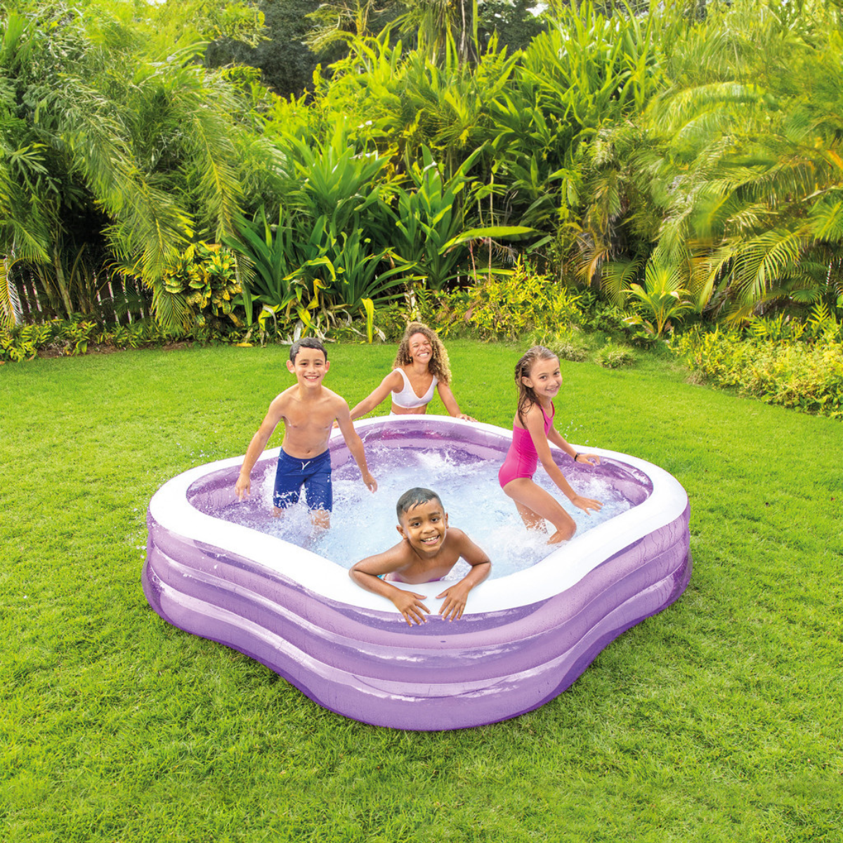 Piscina Inflável Familiar Intex Grande 1.350l 229x229x56cm:roxo - 3
