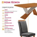 Ver imagem 7 de Conjunto de Jantar Yasmin 6 Cadeiras Lorena Tampo MDF Linho Grafite e Off White 180cm Moderna