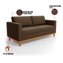 Ver imagem 2 de Sofá 03 Lugares Juliette Suede Base Madeira Castanho - D'rossi