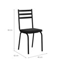 Ver imagem 6 de Jogo de Mesa de Cozinha Malva Preto 107 X 70 cm Com 4 Cadeiras 118 Assento Preto