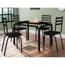 Ver imagem 2 de Jogo de Mesa de Cozinha Malva Preto 107 X 70 cm Com 4 Cadeiras 118 Assento Preto