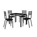 Ver imagem 1 de Jogo de Mesa de Cozinha Malva Preto 107 X 70 cm Com 4 Cadeiras 118 Assento Preto