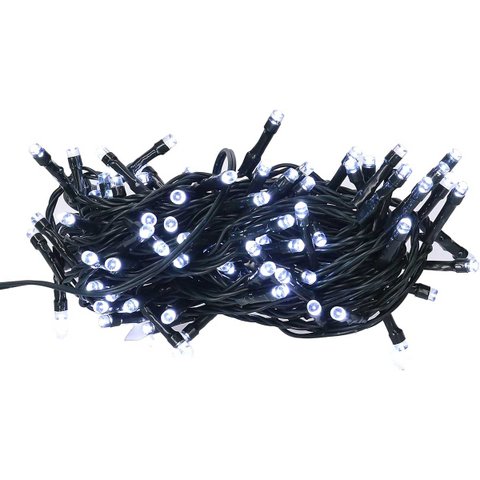 Cordão Pisca Pisca Fixo 100 Leds 10m Branco Frio 127v Uso Interno 14721-pl