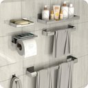 Ver imagem 1 de Kit Acessórios Para Banheiro Inox Com Adesivo 6 Peças ELG