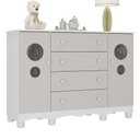 Ver imagem 2 de Cômoda Infantil 125cm 2 Portas com Vidro e 4 Gavetas Suspiro Multimóveis Mp4460 Branco/off White