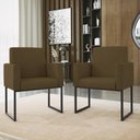 Ver imagem 4 de Kit Sofá 2 Lugares + 2 Poltronas para Recepção Sala Balaqui Cor:marrom Marrom