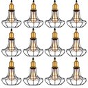 Ver imagem 3 de Kit 12 Pendente Aço Taschibra 40w Vintage Lustre Preto 185