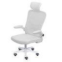 Ver imagem 1 de Cadeira Escritório Giratória Nr-17 Presidente Bogotá Or Design Tela Mesh Branca Base Branco Rodí