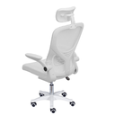 Ver imagem 3 de Cadeira Escritório Giratória Nr-17 Presidente Bogotá Or Design Tela Mesh Branca Base Branco Rodí