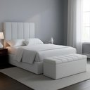 Ver mais imagens de Recamier Calcadeira Bau 100 Cm Dalia Linho Champagne Artte