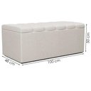 Ver imagem 3 de Recamier Calcadeira Bau 100 Cm Dalia Linho Champagne Artte