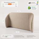 Ver imagem 4 de Cabeceira Estofada Alure para Cama Casal de 140cm Orgânica Curva Linhão Bege - Desk Design