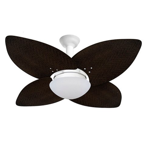 Ventilador de Teto Jet Aspen Venti-delta Branco Rattan Marrom 220v