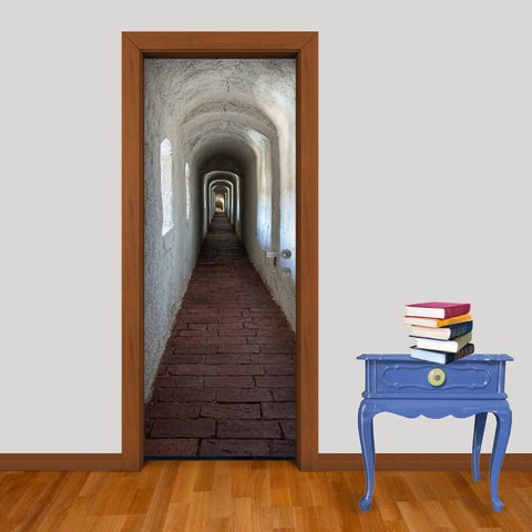 Adesivo de Porta Corredor Arte Destaque M - 0,83 X 2,13 Metros