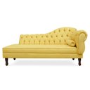 Ver imagem 1 de Recamier Divã Cancun 160cm com Capitonê - Esquerda Suede - Ecotec Decor:Amarelo
