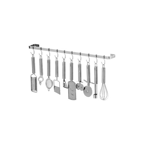 Porta Utensílios e Talheres de Parede 10 Ganchos 60cm Fs