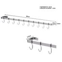 Ver imagem 4 de Porta Utensílios e Talheres de Parede 10 Ganchos 60cm Fs