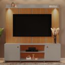 Ver imagem 2 de Estante Home Madison 160cm Grigio Fosco/cinamomo Mel para Tv até 70” - Mobler