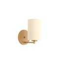 Ver imagem 2 de Kit2 Arandelas Dourada Cúpula Tecido Cru Quarto Cabeceira.