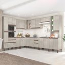 Ver imagem 1 de Cozinha de Canto Modulada New 233/311x214 Cm Balcão Tampo Armário Nicho Forno Mdp Legno - Clicklar