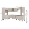 Cozinha de Canto Modulada New 233/311x214 Cm Balcão Tampo Armário Nicho Forno MDP Legno - ClickLar - 3
