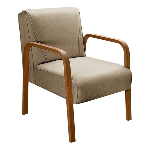 Poltrona Decorativa Anita Para Sala Quarto Recepção - Linho Marrom