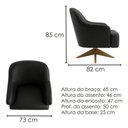 Ver imagem 3 de Poltrona Decorativa Naomi Base Giratoria Courino Tcs 724 Moll