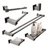 Toalheiro Duplo Inox 60cm + Kit Acessórios Banheiro 6 Peças - 1