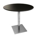 Ver imagem 1 de Mesa de Jantar Redonda 60 cm Tampo Preto em MDP Base Alpha Inox