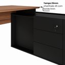 Ver imagem 4 de Mesa Gerente Dinâmica em L 2,00 m X 1,70 m com Tampo Chanfrado 45° Pés Cavalete e Armário