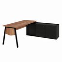 Ver imagem 2 de Mesa Gerente Dinâmica em L 2,00 m X 1,70 m com Tampo Chanfrado 45° Pés Cavalete e Armário