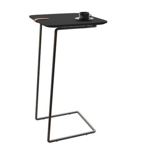 Mesa Apoio Lateral para Sofá Atenas Pé Preto:Preto