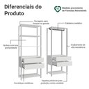 Ver imagem 4 de Guarda-roupa Closet Modulado 4 Gavetas 140 Cm Branco Valencia Madesa Xa Branco