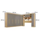 Ver imagem 4 de Guarda-Roupa Casal Modulado Portofino 13 Portas 4 Gavetas Jequitibá/Granizo - Pnr Móveis