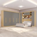 Ver imagem 1 de Guarda-Roupa Casal Modulado Portofino 13 Portas 4 Gavetas Jequitibá/Granizo - Pnr Móveis