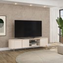 Ver imagem 6 de Painel Trento Ripado c/ Bancada Ariana 100%MDF 2.75x2.40 Mts p/ TV Ate 75 pol-Off/Freijo -Dj Moveis