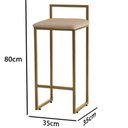 Ver imagem 3 de Banqueta Alta Estofada Suede Pietra Base Dourada House:bege
