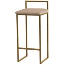 Ver imagem 1 de Banqueta Alta Estofada Suede Pietra Base Dourada House:bege