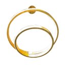 Ver mais imagens de Luminaria Pendente Lustre Arco 2 Aneis Dourado Cristal Led 52W Moderno Sala de Estar Casa Recepçao S