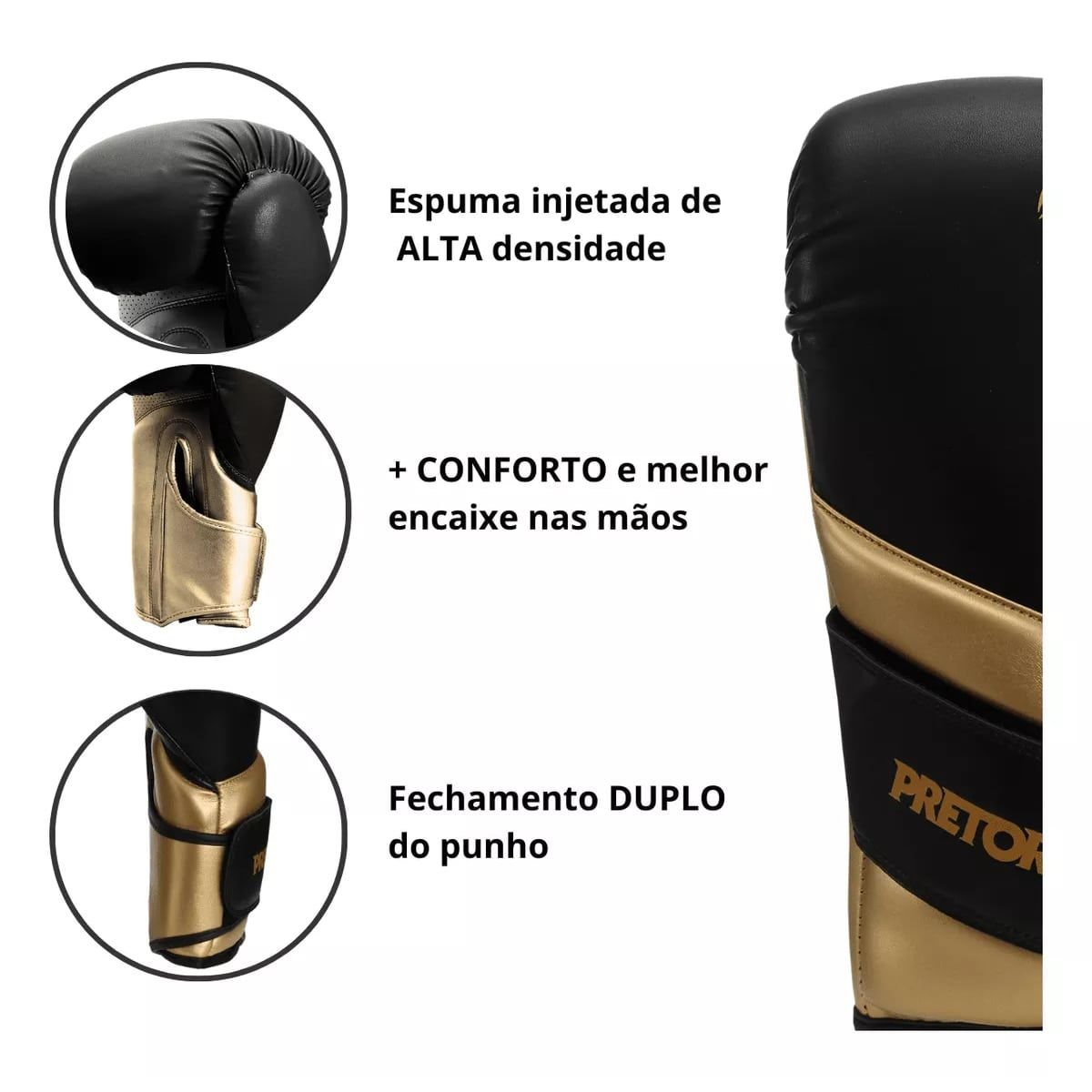 Luva de Boxe Pretorian Elite - Dourada - 8