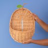Cesto Organizador de Parede Pera 25cm com Textura Palha Rattan - Oikos - 7