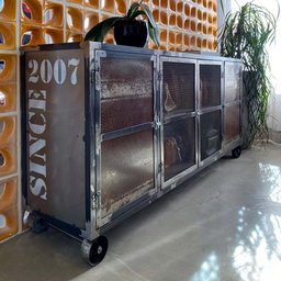 Balcão Buffet Broadway - Estilo Industrial em Ferro Seu Bento Mobilia - 3