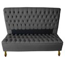 Ver imagem 1 de Cabeceira e Recamier Iza para Cama Box Casal Queen 1.60 - Suede - Sv Decor: Cinza Escuro