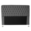 Ver imagem 2 de Cabeceira e Recamier Iza para Cama Box Casal Queen 1.60 - Suede - Sv Decor: Cinza Escuro