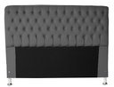Ver imagem 2 de Cabeceira e Recamier Iza para Cama Box Casal Queen 1.60 - Suede - Sv Decor: Cinza Escuro