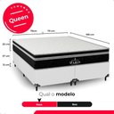 Ver imagem 4 de Cama Box Queen Branco + Colchão Paris Molas Ensacadas Preto Couro Branco/preto
