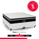 Ver imagem 5 de Cama Box Queen Branco + Colchão Paris Molas Ensacadas Preto Couro Branco/preto