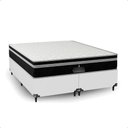 Ver imagem 7 de Cama Box Queen Branco + Colchão Paris Molas Ensacadas Preto Couro Branco/preto
